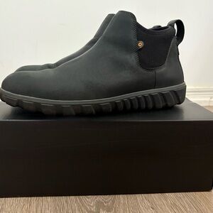 Men’s Black Leather Bogs Classic Casual Chelsea 11